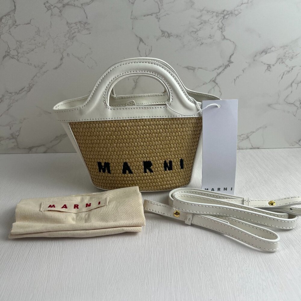 NWT MARNI Tropicalia small Tote bag in white